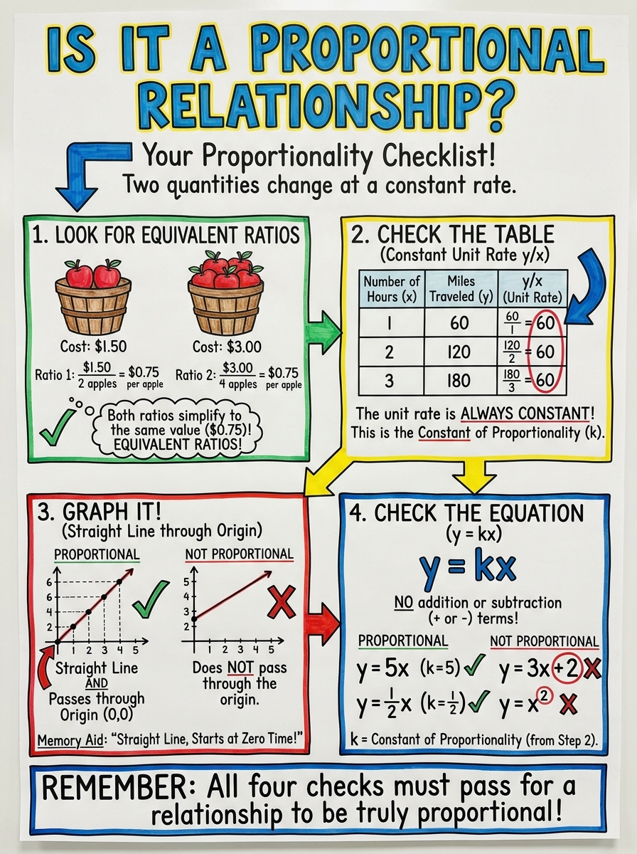 Proportional Relationships educational poster from AnchorChartPRO